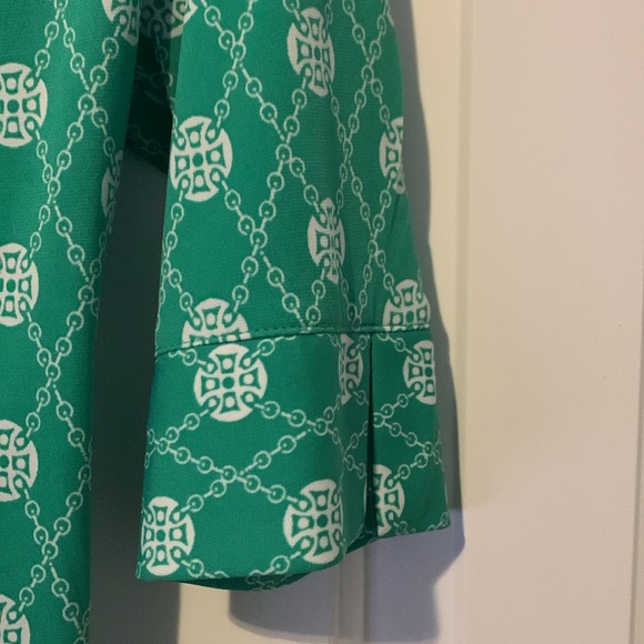 Laundry Knit Dress Green & White Collared belted Shirt Dress - Picture 7 of 8